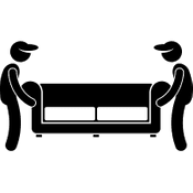 Umzugshelfer tragen Sofa Icon