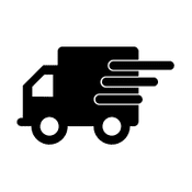 Umzugstransporter fährt schnell Icon