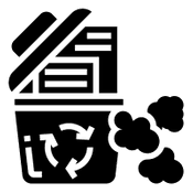 Mülleimer mit Recyclingzeichen Icon