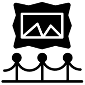 eingerahmtes Bild mit Absperrpfosten