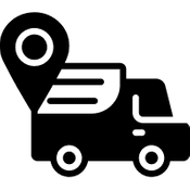 Umzugstransporter mit Standortpin Icon